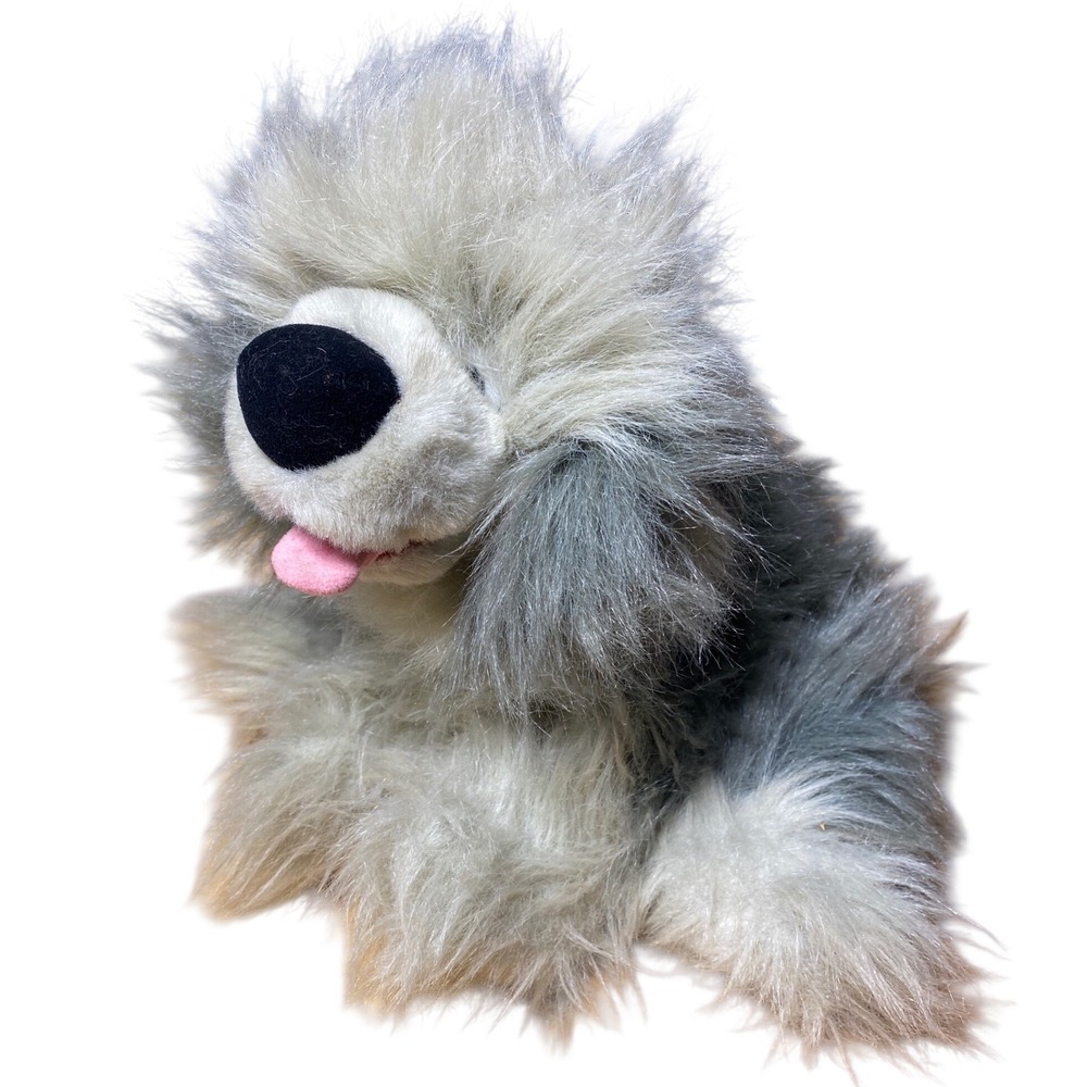 VTG Disney Store Little Mermaid Max the Dog Plush Shaggy Gray White Stuffy